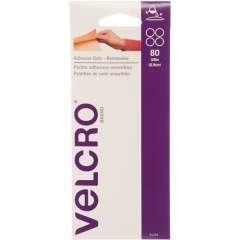 VELCRO Brand Removable Adhesive Dots, 3/8in Dots, Clear, 80ct (91394)