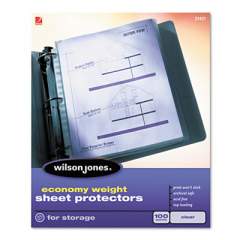 Wilson Jones Economy Weight Top-Loading Sheet Protectors, Letter, 100/Box (21421)