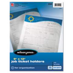 Wilson Jones Top-Loading Job Ticket Holder, Nonglare Finish, 9 x 12, Clear/Frosted, 10/Pack (21441)
