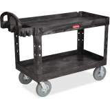 Rubbermaid Commercial Large Utility Cart with Lipped Shelf (454600BK)
