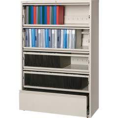 Lorell Receding Lateral File with Roll Out Shelves - 5-Drawer (43516)