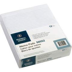 Business Source Glued Top Ruled Memo Pads - Letter (50552)