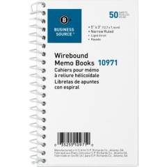Business Source Side Wirebound Ruled Memo Book (10971)