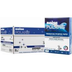 BOISE POLARIS Premium Multipurpose Copy Paper, 8.5" x 11" Letter, 3 Hole Punch, 97 Bright White, 20 lb., 10 Ream Carton (5,000 Sheets) (POL8511P)