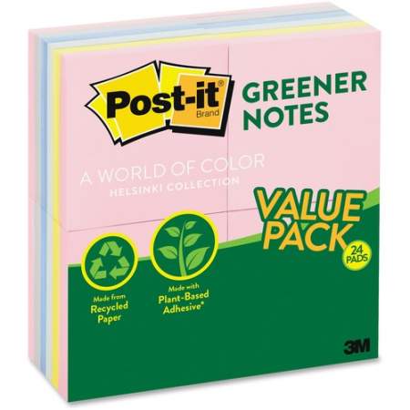 Post-it Greener Notes Value Pack - Helsinki Color Collection (654RP24AP)