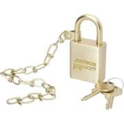 SKILCRAFT Solid Brass Case Padlock with Chain (5340015881676)