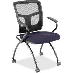 Lorell Mesh Back Fabric Seat Nesting Chairs (8437461)