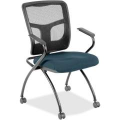 Lorell Mesh Back Fabric Seat Nesting Chairs (8437459)