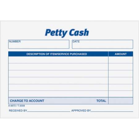 Adams Petty Cash Receipt Pad (9672ABF)