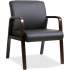 Lorell Black Leather Wood Frame Guest Chair (40201)