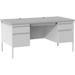 Lorell Grey Double Pedestal Steel/Laminate Desk (60935)