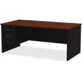 Lorell Walnut Laminate Commercial Steel Desk Series Pedestal Desk - 2-Drawer (79149)