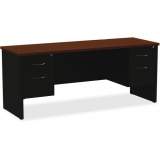 Lorell Walnut Laminate Commercial Steel Double-pedestal Credenza - 2-Drawer (79157)