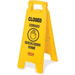 Rubbermaid Commercial Closed Multi-Lingual Floor Sign (611278YWCT)