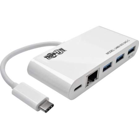 Tripp Lite 3-Port USB-C hub w/ GbE, USB-C Charging USB Type C USB 3.1 Hub (U4600033AGC)