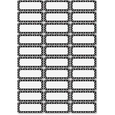 Ashley Dry Erase Black/White Dots Nameplate Magnets (10080)