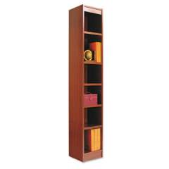 Alera Narrow Profile Bookcase, Wood Veneer, Six-Shelf, 11.81"w x 11.81"d x 71.73"h, Medium Cherry (BCS67212MC)