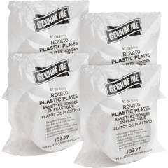 Genuine Joe Reusable Plastic White Plates (10327BD)