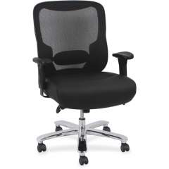 Lorell Big & Tall Mid-back Leather Task Chair (62618)