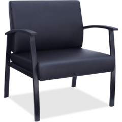 Lorell Big & Tall Black Leather Guest Chair (68557)