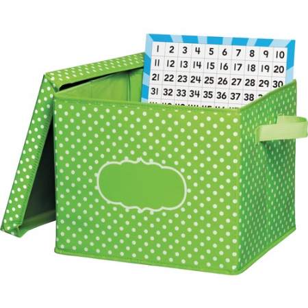 Teacher Created Resources Lime Polka Dots Storage Box (20820)