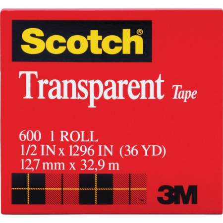Scotch Transparent Tape - 1/2"W (600121296PK)