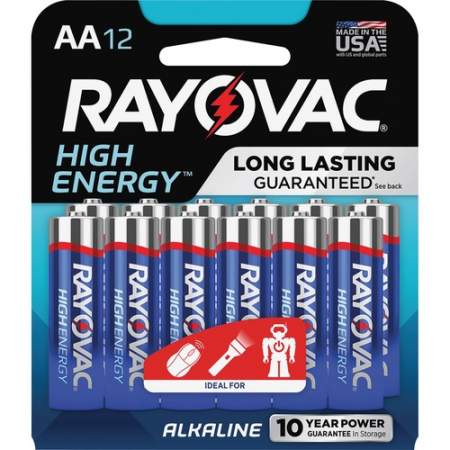 Rayovac High Energy Alkaline AA Batteries (81512KCT)