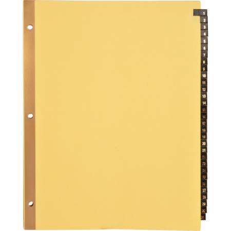 Business Source 1-31 Black Leather Tab Index Dividers (01182)