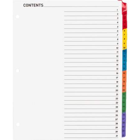 Business Source Table of Content Quick Index Dividers (21907)