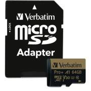 Verbatim PRO Plus 64 GB Class 10/UHS-I (U3) microSDXC - 1 Pack (70002)