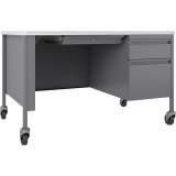 Lorell Fortress White/Platinum Steel Teachers Desk (66944)