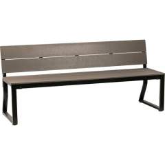 Lorell Charcoal Outdoor Bench with Backrest (42691)