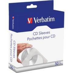 Verbatim CD/DVD Paper Sleeves with Clear Window - 50pk Box (70126)