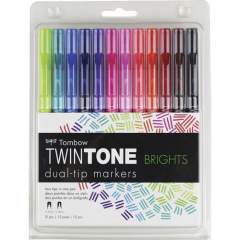 Tombow TwinTone Brights Dual-tip Marker Set (61500)