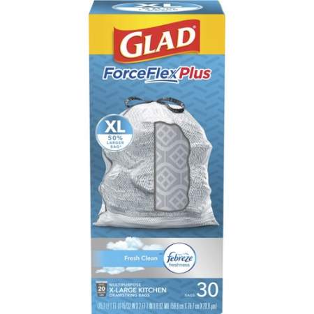 Glad ForceFlexPlus XL X-Large Kitchen Drawstring Trash Bags (78913PL)