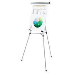 Universal 3-Leg Telescoping Easel with Pad Retainer, Adjusts 34" to 64", Aluminum, Silver (43050)