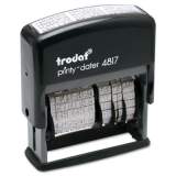 Trodat Economy 12-Message Date Stamp, Self-Inking, 2" x 0.38", Black (E4817)