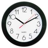 Universal Bold Round Wall Clock, 9.75" Overall Diameter, Black Case, 1 AA (sold separately) (10421)