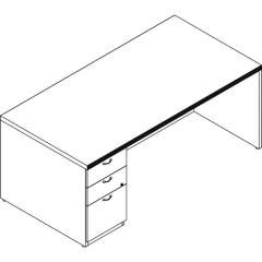 Groupe Lacasse Left Single Pedestal Desk - 2-Drawer (71KUF3672SG)