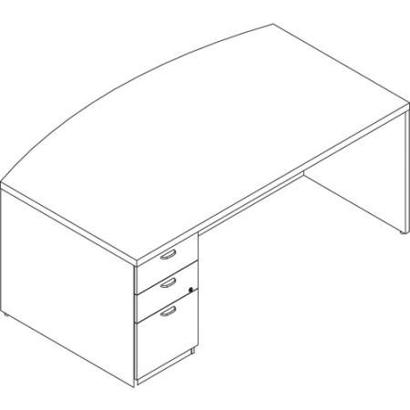 Lacasse Left Single Pedestal Bow Desk (72DUF4272SAG)