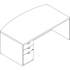 Groupe Lacasse Left Single Pedestal Bow Front Desk - 2-Drawer (71KUF4272SAG)