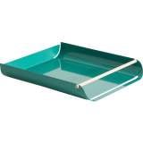 U Brands Metal Letter Tray, Desktop Accessory, Arc Collection, Green (3544A02-06)