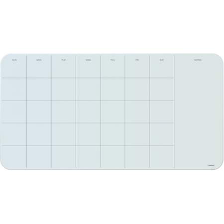 U Brands Magnetic Glass Dry Erase Calendar Board, Only for use with HIGH Energy Magnets, 12 x 23 Inches, Frameless, Marker Included (2341U00-01)