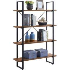 Lorell SOHO 4-Shelf Metal Frame Bookcase (97619)