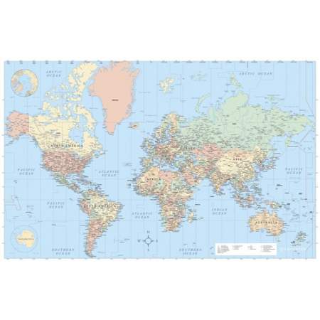 Advantus Laminated World Wall Map (97644)