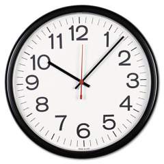 Universal Indoor/Outdoor Round Wall Clock, 13.5" Overall Diameter, Black Case, 1 AA (sold separately) (11381)