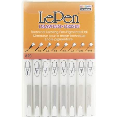Marvy LePen Technical Drawing Pen Set (41008A)