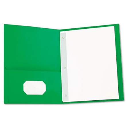 Universal Two-Pocket Portfolios with Tang Fasteners, 0.5" Capacity, 11 x 8.5, Green, 25/Box (57117)