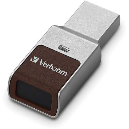 Verbatim 64GB Fingerprint Secure USB 3.0 Flash Drive with AES 256 Hardware Encryption - Silver (70368)