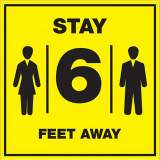 Lorell Stay 6 Feet Away Bright Yellow Sign (00257)